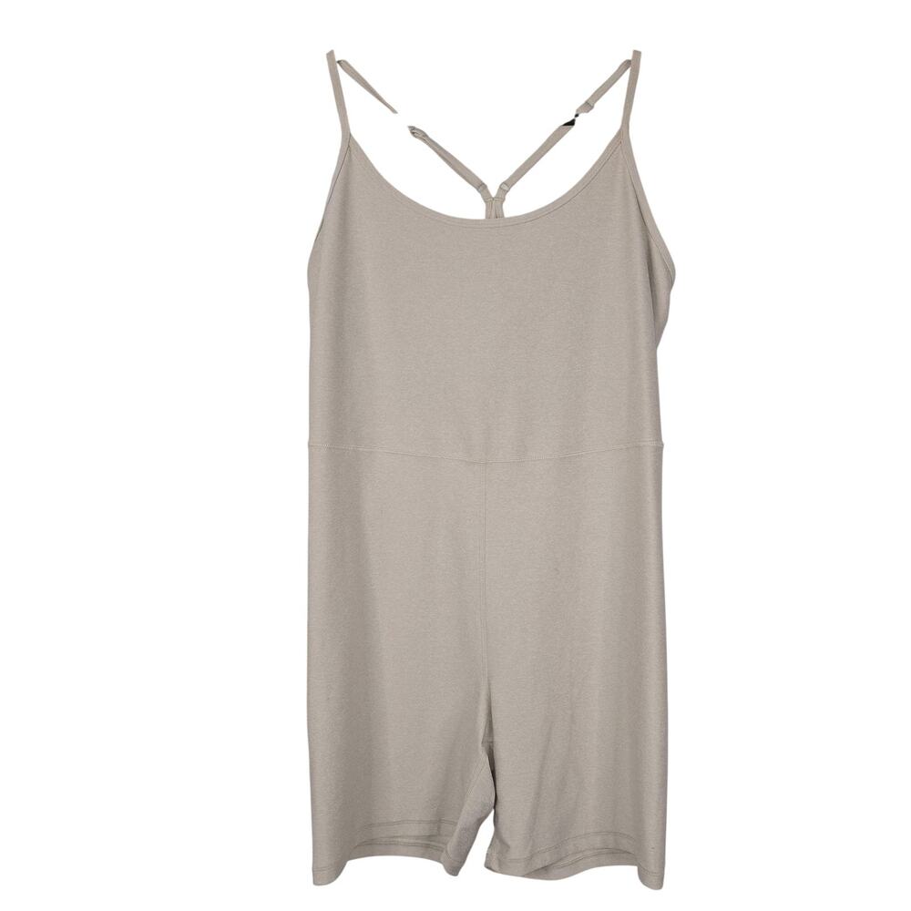 Old Navy Active Cloud 9 Romper Womens XL Beige One Piece Bodysuit Go Dry Yoga